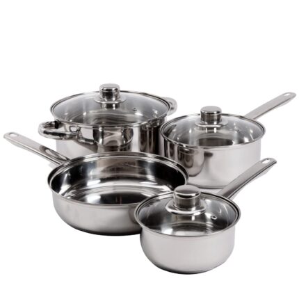 Gibson Home Landon 7 Piece Cookware Set,Stainless Steel
